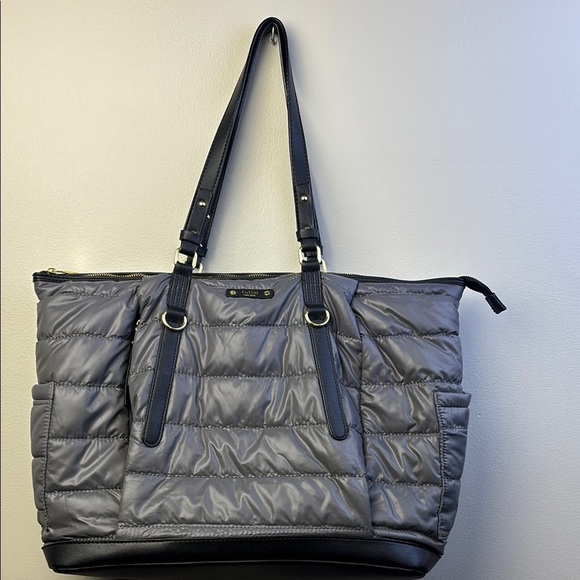 Tutilo Stylish Navy Quilted Tote Bag - Picture 1 of 8